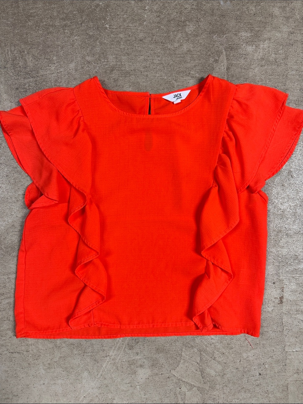 Jack by BB Dakota Bright Coral Ruffle Sleeve Women’s Top